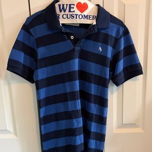 Blue and Navy Striped Polo Shirt